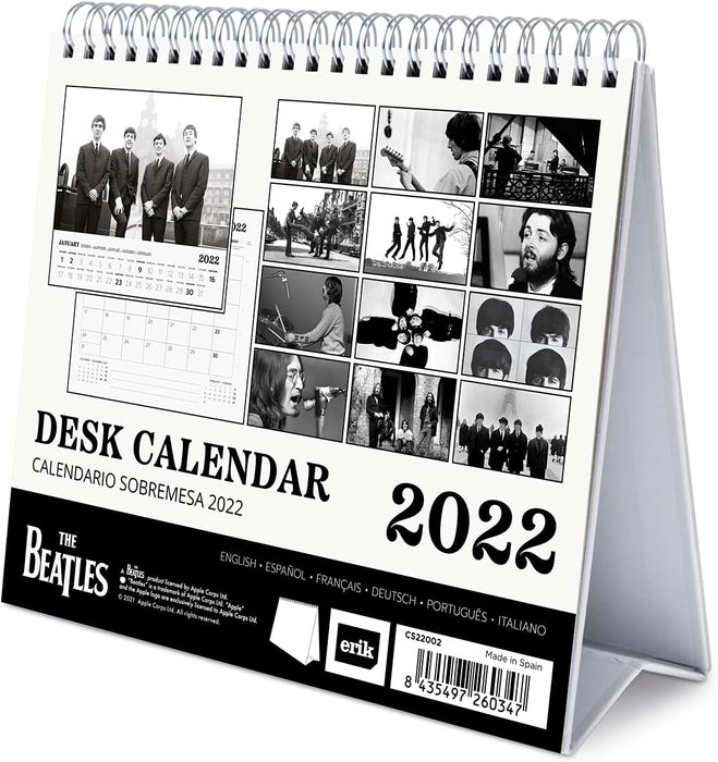 Grupo Erik Official The Beatles Calendar 2022 - Desktop Calendar 2022 The Beatles Desk Calendar 2022-12 Month 2022 Planner, The Beatles Black/White, CS22002