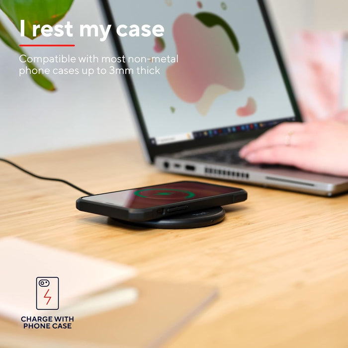 Trust Viro Qi Wireless Charger, 15W Fast Charger with USB-C Charging Cable, 85% Recycled Materials, Charging Pad for iPhone 13/14/Pro Max, Samsung Galaxy S10/S20, Huawei, Google Pixel, AirPods