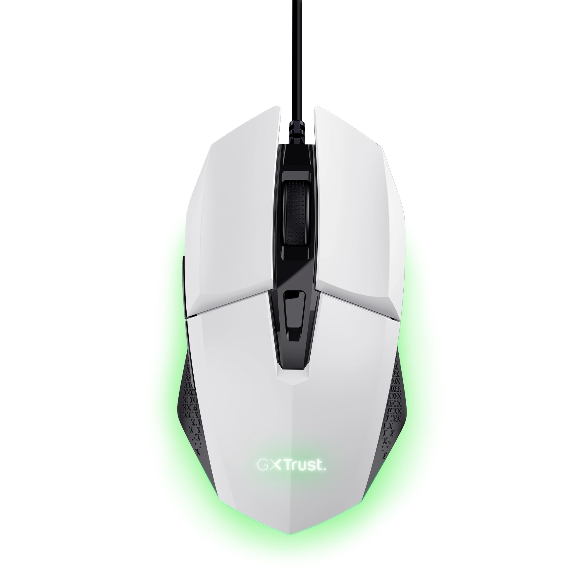 Trust Gaming GXT 109W Felox Gaming Mouse with 6 Programmable Buttons, Advanced Software, Multicolour LED Lighting, 200-6400 DPI, 1.5m USB Cable, RGB Computer Mouse for PC, Laptop, Windows - White Wired White