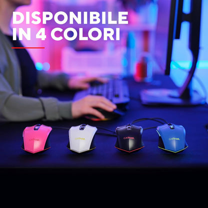 Trust Gaming GXT 109B Felox Gaming Mouse with 6 Programmable Buttons, Advanced Software, Multicolour LED Lighting, 200-6400 DPI, 1.5m USB Cable, RGB Computer Mouse for PC, Laptop, Windows