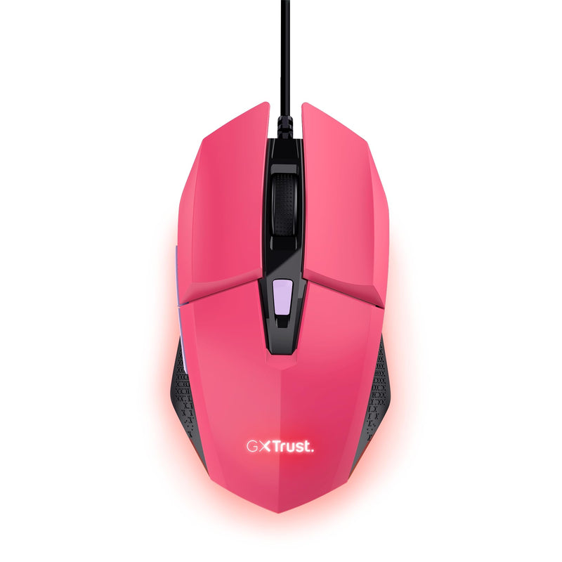 Trust Gaming GXT 109P Felox Gaming Mouse with 6 Programmable Buttons, Advanced Software, Multicolour LED Lighting, 200-6400 DPI, 1.5m USB Cable, RGB Computer Mouse for PC, Laptop, Windows - Pink Wired Pink
