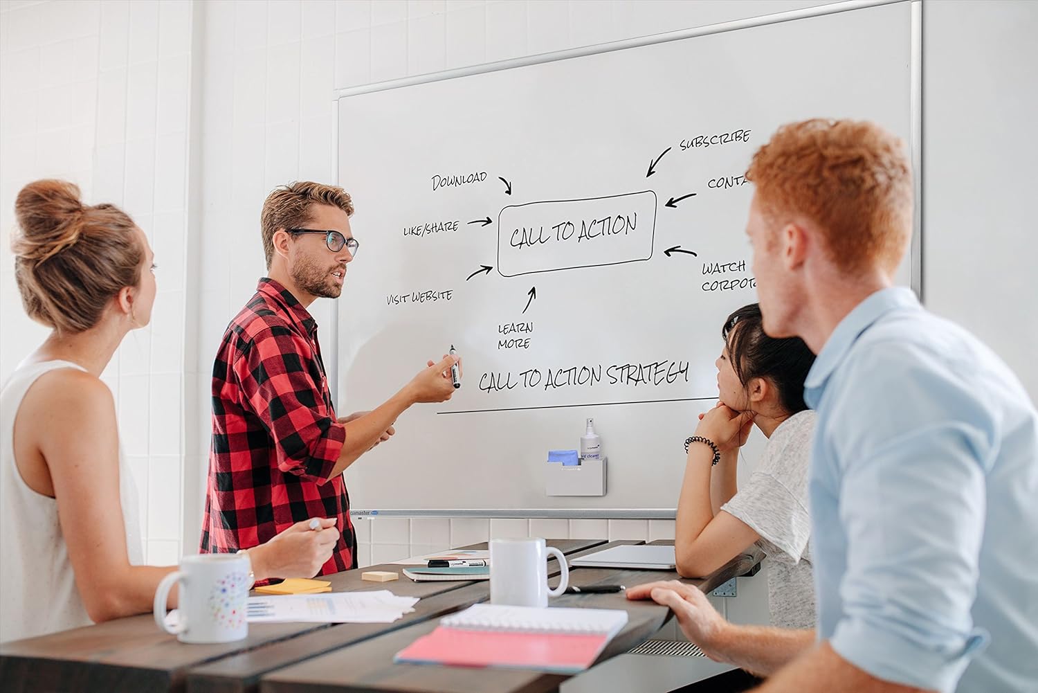 Legamaster Whiteboard Accessory Holder - White - Use in Combination with Magnetic Whiteboards for Brainstorming, Meetings and Team Collaborations, 7-122600