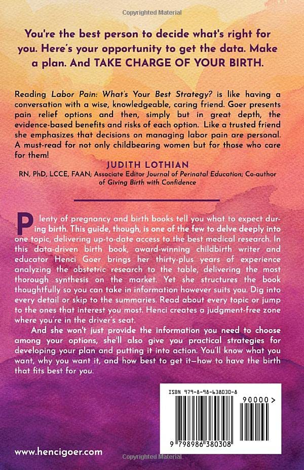 Labor Pain: What's Your Best Strategy?: Get the Data. Make a Plan. Take Charge of Your Birth (The Take Charge of Your Birth