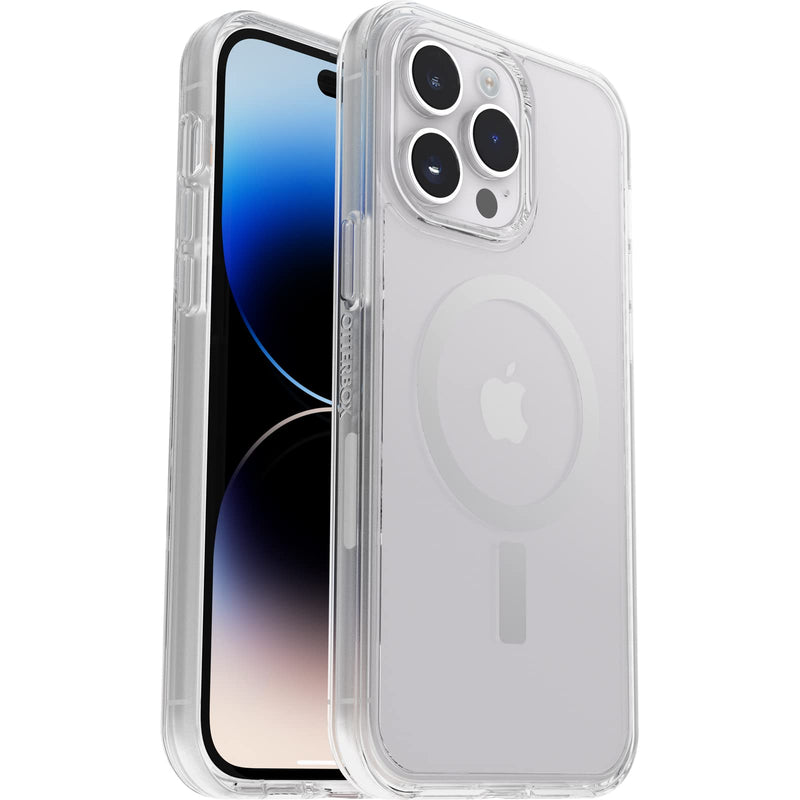 OtterBox Symmetry+ Clear Case for iPhone 14 Pro Max for MagSafe, Shockproof, Drop proof, Protective Thin Case, 3x Tested to Military Standard, Antimicrobial Protection, Clear iPhone 14 Pro Max Clear