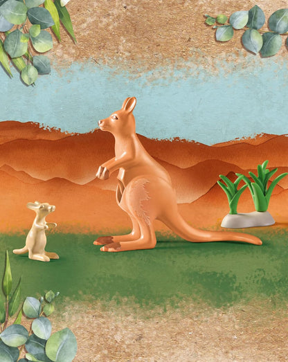 Playmobil 71290 Wiltopia Kangaroo with Joey, Educational toys, For the little and big explorers, Sustainable toy suitable for children ages 4+