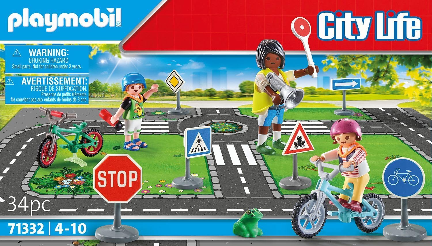 Playmobil 71332 City Life Traffic education, bicycle course, bicycles traffic signs and more, educational toy, fun imaginative role play, playsets suitable for children ages 4+