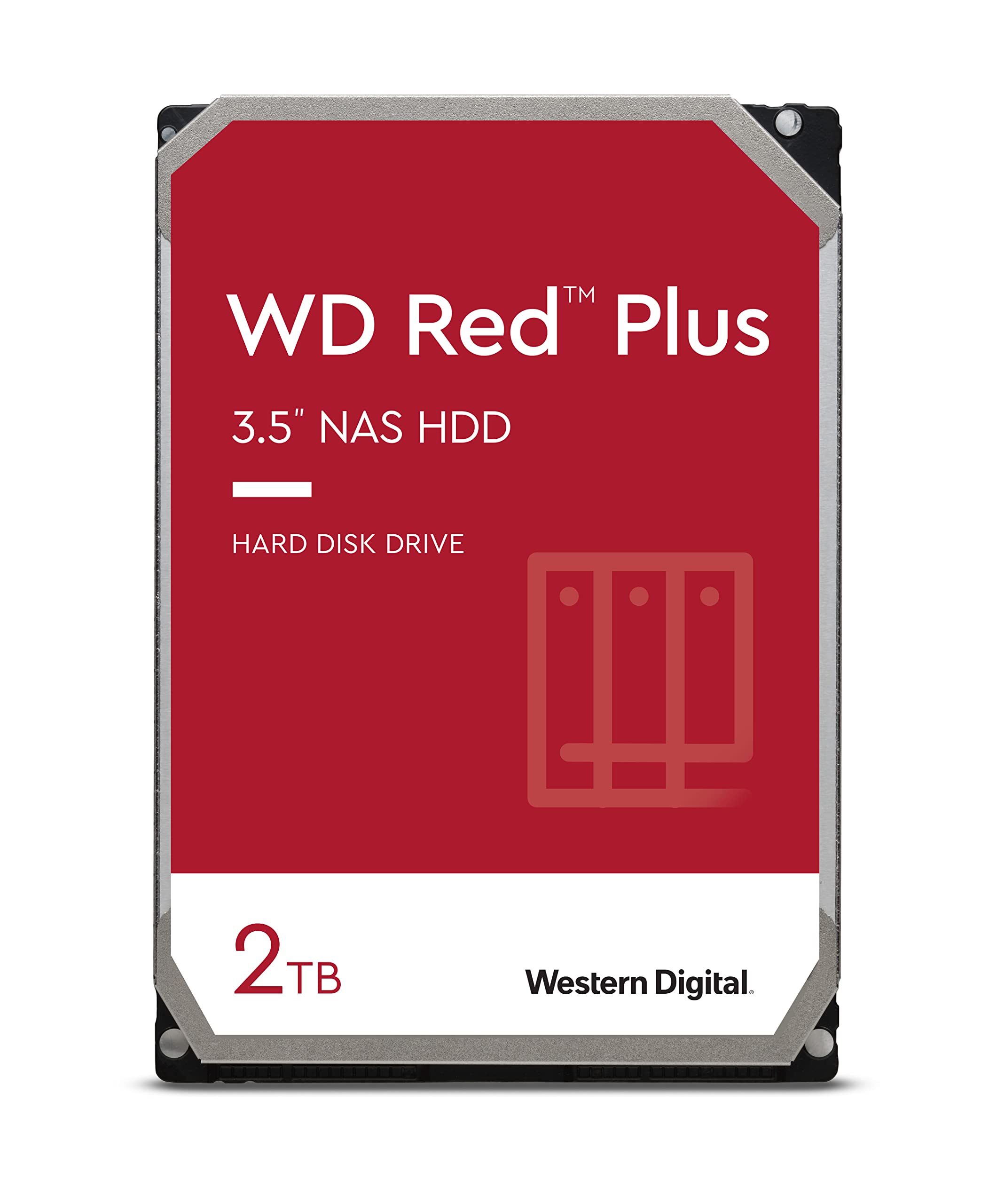 Western Digital 2TB WD Red Plus NAS Internal Hard Drive HDD - 5400 RPM, SATA 6 Gb/s, CMR, 64 MB Cache, 3.5" -WD20EFPX