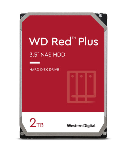 Western Digital 2TB WD Red Plus NAS Internal Hard Drive HDD - 5400 RPM, SATA 6 Gb/s, CMR, 64 MB Cache, 3.5" -WD20EFPX
