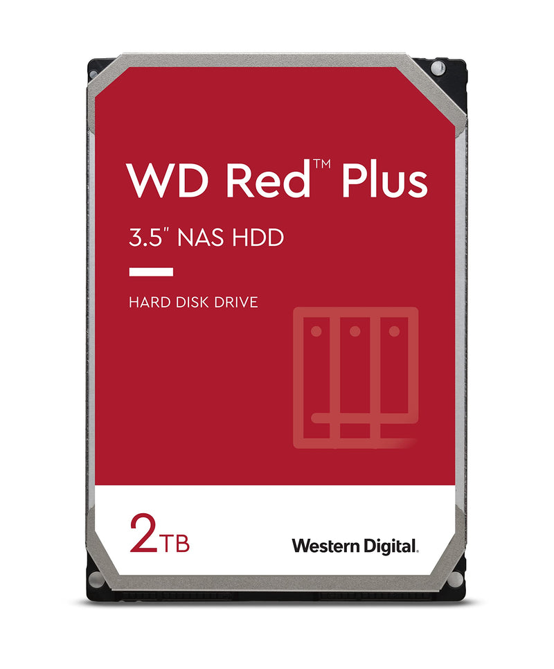 Western Digital 2TB WD Red Plus NAS Internal Hard Drive HDD - 5400 RPM, SATA 6 Gb/s, CMR, 64 MB Cache, 3.5" -WD20EFPX