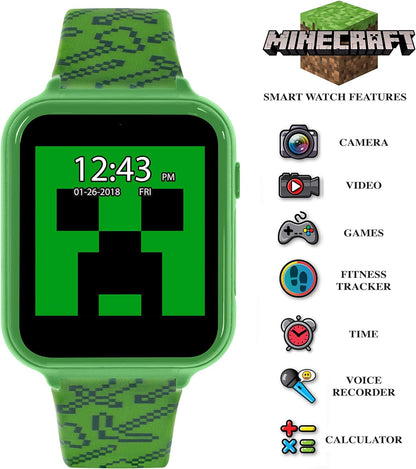 Minecraft Smartwatch mit Kamerafunktion, MIN4045ARG, grün, Riemen