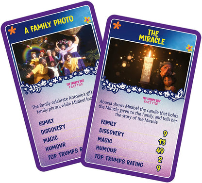 Top Trumps Disney’s Encanto Specials Card Game, play with 30 of your favourite moments with the Madrigal family, Casita Star, Antonio, Bruno and Luisa, educational gift and toy for ages 8 plus