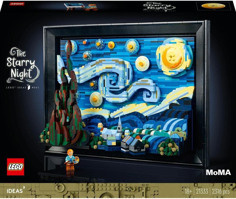 LEGO Ideas 21333 Vincent Van Gogh - La Nuit Étoilée, Reproduction de Tableau sur Toile Van Gogh Starry Night