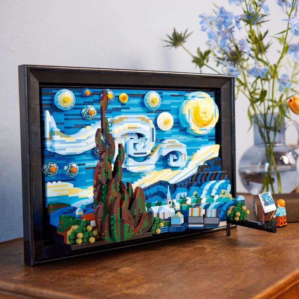 LEGO Ideas 21333 Vincent Van Gogh - La Nuit Étoilée, Reproduction de Tableau sur Toile Van Gogh Starry Night