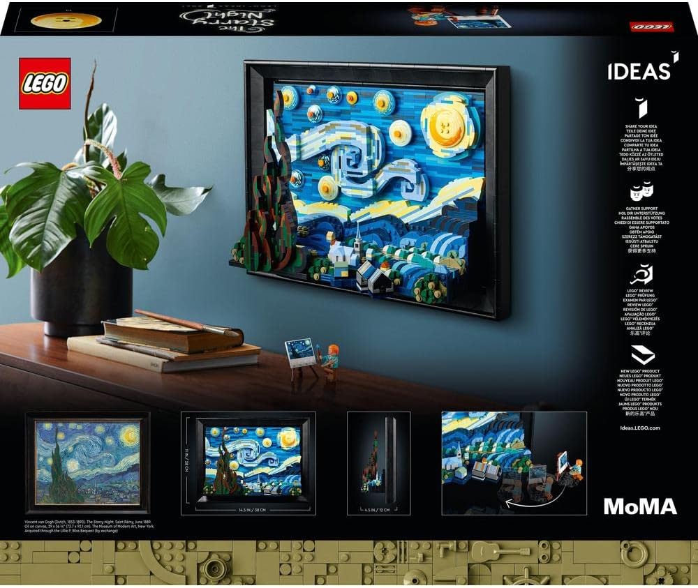 LEGO Ideas 21333 Vincent Van Gogh - La Nuit Étoilée, Reproduction de Tableau sur Toile Van Gogh Starry Night