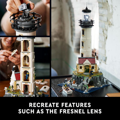 LEGO 21335 Ideas Le Phare Motorisé, Maquette a Construire, Idée Cadeau, Décoration Maison, avec Minifigurines Marin, Activité Manuel Lighthouse