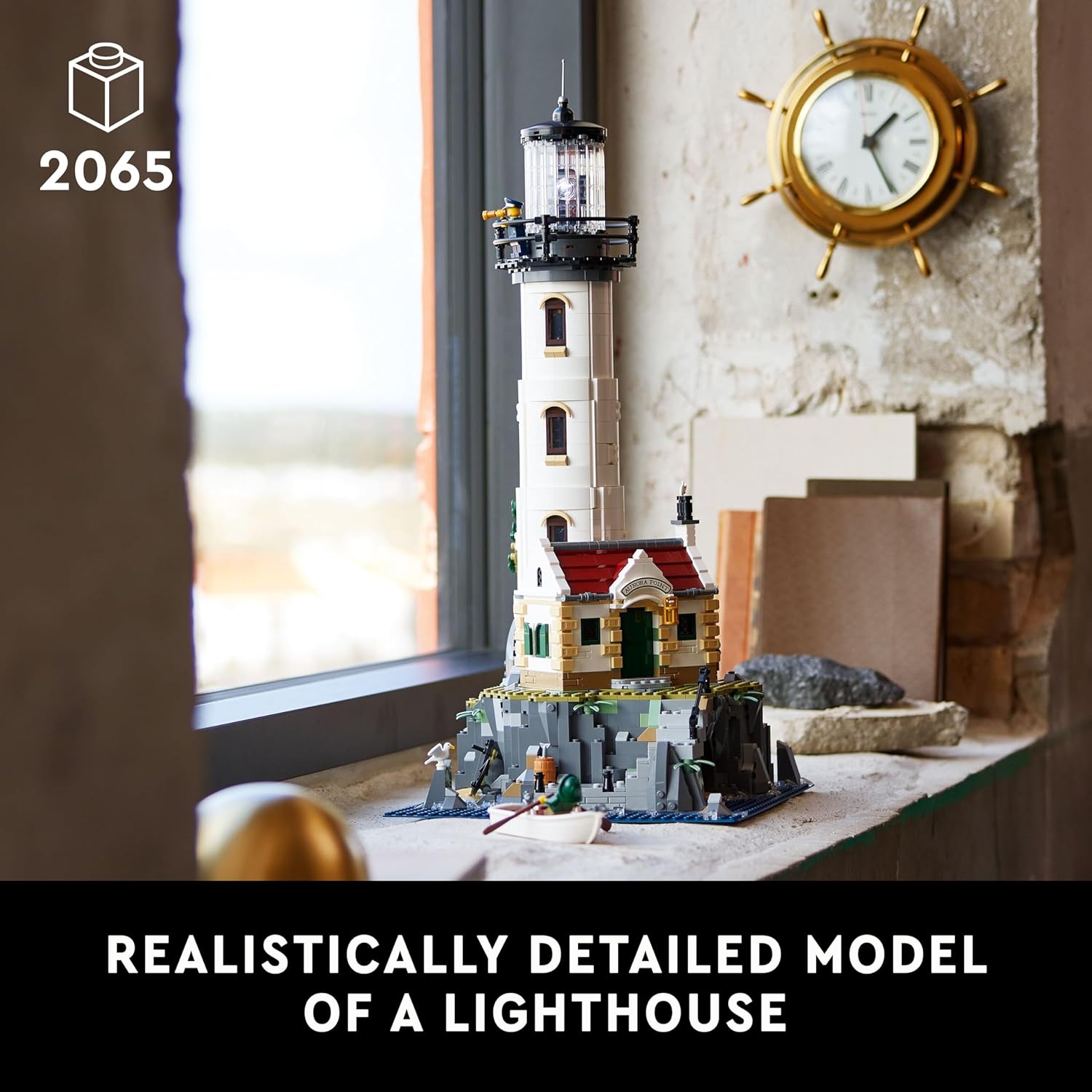 LEGO 21335 Ideas Le Phare Motorisé, Maquette a Construire, Idée Cadeau, Décoration Maison, avec Minifigurines Marin, Activité Manuel Lighthouse
