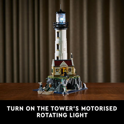 LEGO 21335 Ideas Le Phare Motorisé, Maquette a Construire, Idée Cadeau, Décoration Maison, avec Minifigurines Marin, Activité Manuel Lighthouse