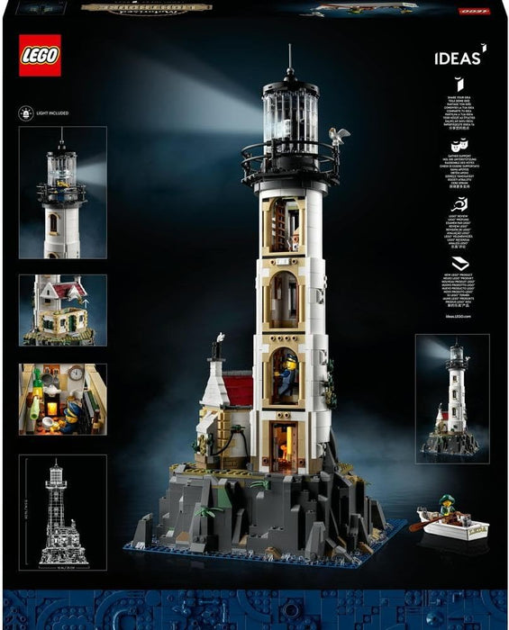 LEGO 21335 Ideas Le Phare Motorisé, Maquette a Construire, Idée Cadeau, Décoration Maison, avec Minifigurines Marin, Activité Manuel Lighthouse