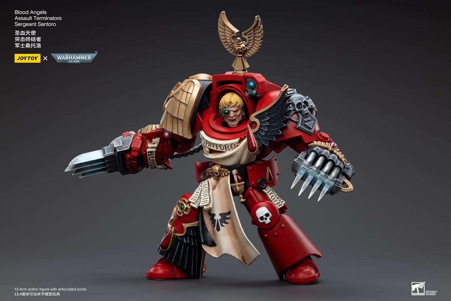 Bloomage Joytoy Tech - WH 40K - Blood Angels Assault Terminators Sergeant Santoro 1/18 Af