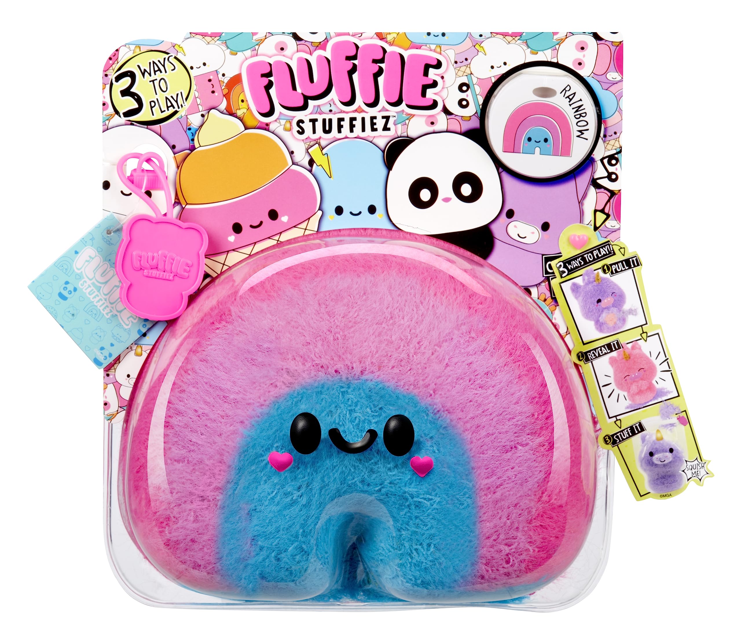 Fluffie Stuffiez Petite Peluche à Collectionner - Rainbow - Déballage Surprise avec ASMR, Fidget, DIY Rembourrage à Retirer, Peluche Ultra-Douce - Idéal pour Les Enfants de 4 Ans et Plus