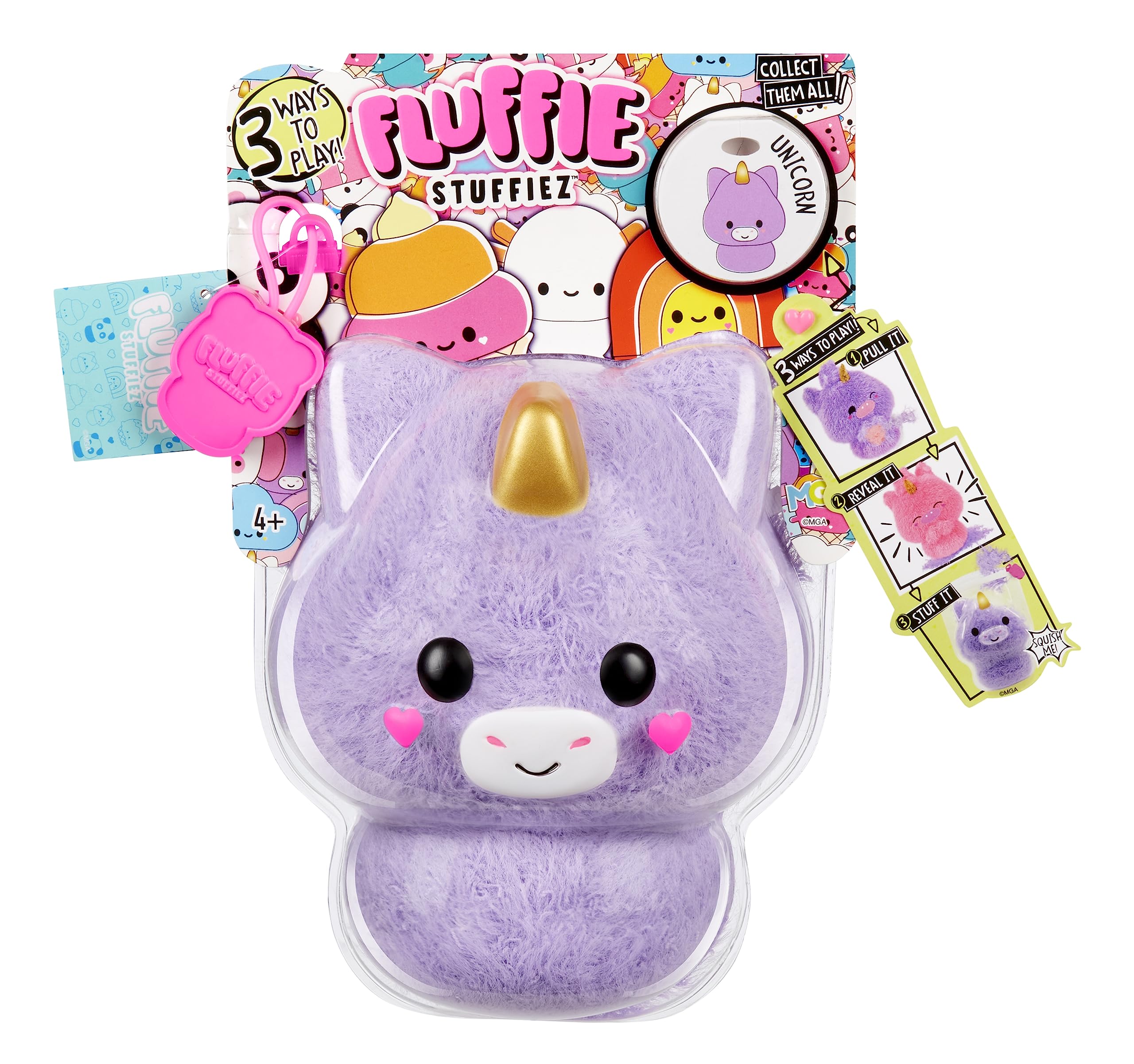 Fluffie Stuffiez Small Collectible Plush - UNICORN - Suprise Reveal Unboxing with ASMR Fidget DIY Fur Pulling, Ultrasoft Fluff - Great for Kids Ages 4+