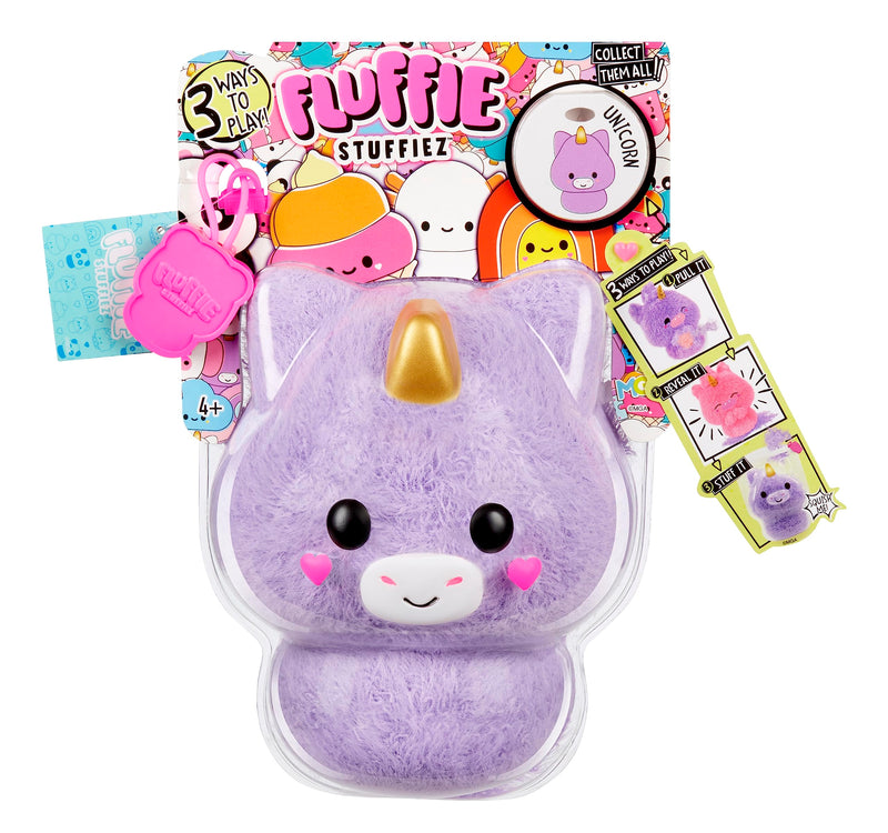 Fluffie Stuffiez Small Collectible Plush - UNICORN - Suprise Reveal Unboxing with ASMR Fidget DIY Fur Pulling, Ultrasoft Fluff - Great for Kids Ages 4+