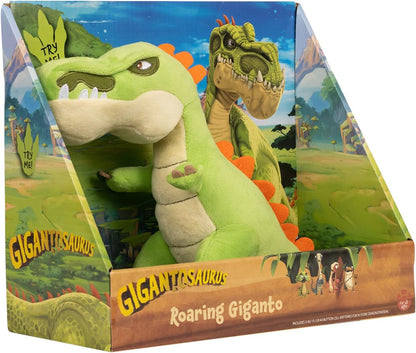 Gigantosaurus 9 Inch Dinosaur Soft Action Plush Toy, Giganto, Accurate Representation of Character from Hit TV Series, Huggable Size and Soft Texture with Realistic Roaring Sounds
