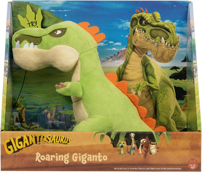 Gigantosaurus 9 Inch Dinosaur Soft Action Plush Toy, Giganto, Accurate Representation of Character from Hit TV Series, Huggable Size and Soft Texture with Realistic Roaring Sounds