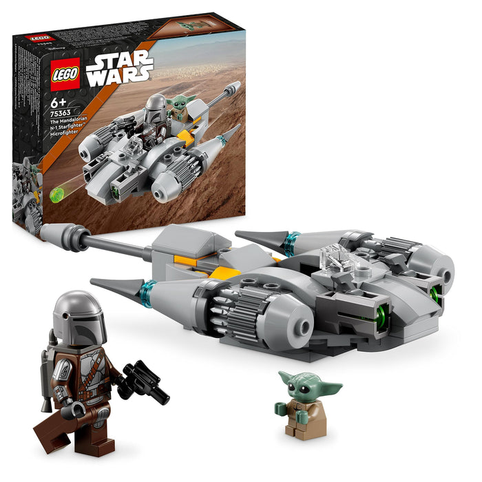 LEGO Star Wars The Mandalorian N-1 Starfighter Microfighter Microscale Building Toy, The Book of Boba Fett Vehicle with Grogu Baby Yoda Figure, Gifts for Kids, Boys, Girls Aged 6 Plus 75363 Single
