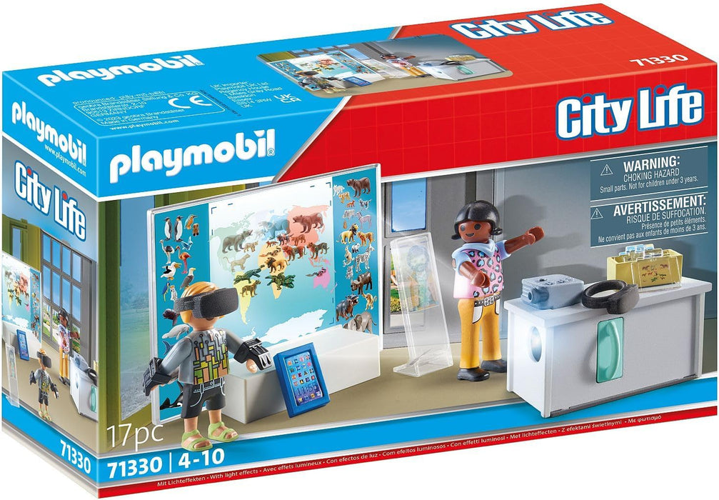 Playmobil 71330 City Life Virtual classroom, working projector, tablet and VR glasses for Fun and Creative Imaginative Role-Play, PlaySets Suitable for Children Ages 4+