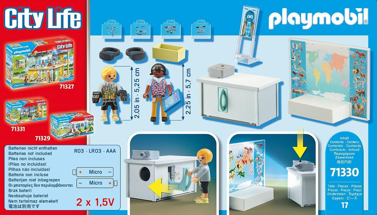 Playmobil 71330 City Life Virtual classroom, working projector, tablet and VR glasses for Fun and Creative Imaginative Role-Play, PlaySets Suitable for Children Ages 4+