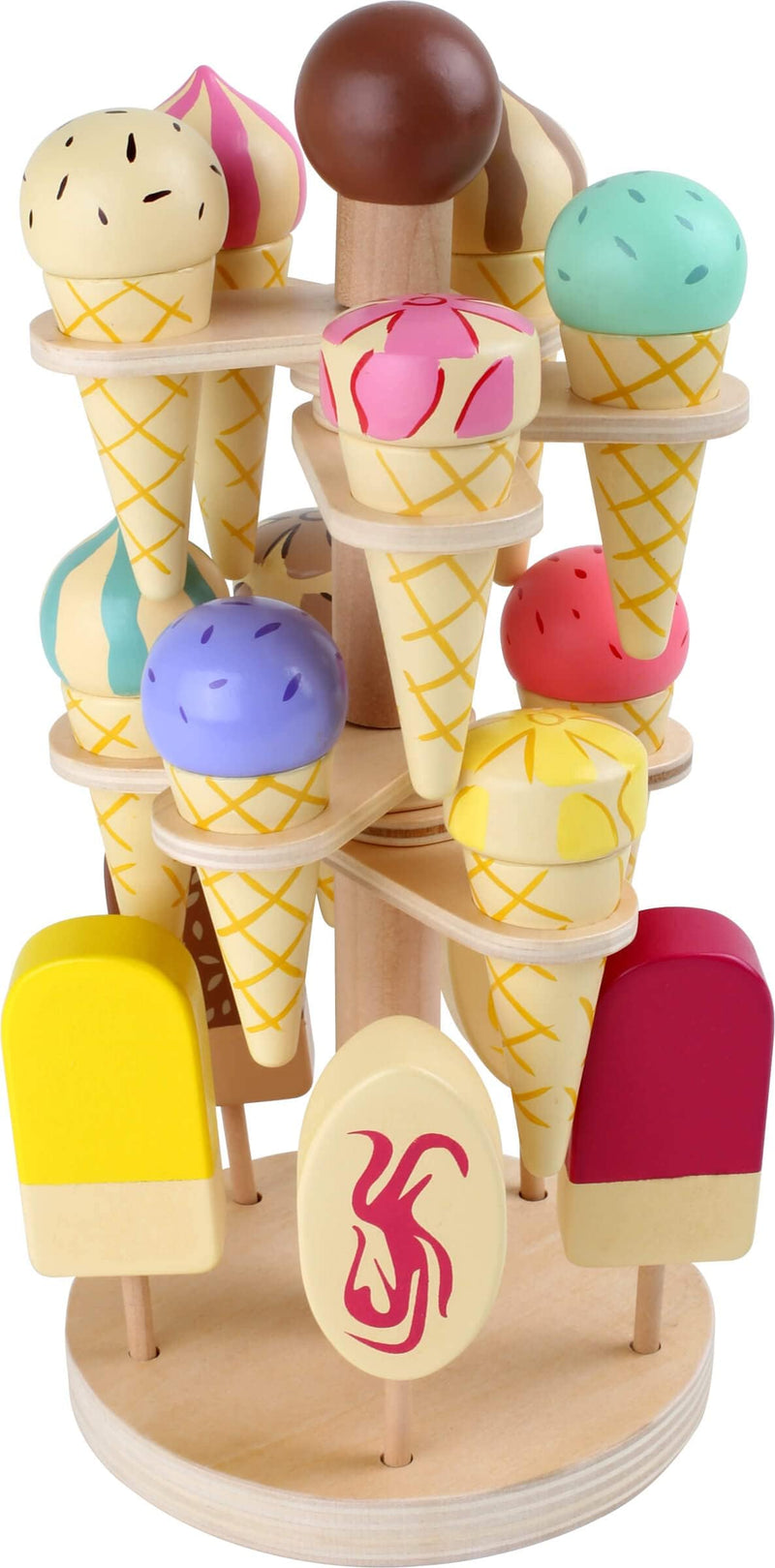 small foot movable wooden ice cream rack, accessories for grocery stores and children's kitchens, from 3 years, 1248