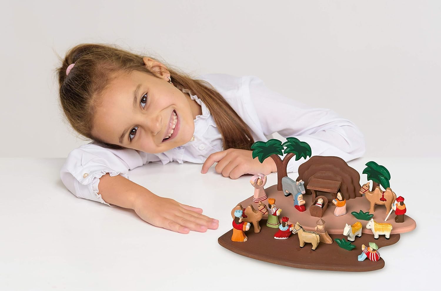 Small Foot - Small Foot - Hout Uitgesneden Kerststal Speelset 24dlg.