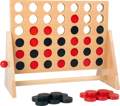 Small Foot- Juego de salón Cuatro en Raya de Madera, clásico en versión Grande, a Partir de 5 años, 1981 Familia Juguetes, Multicolor, Small (1981.0