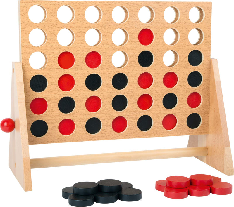 Small Foot- Juego de salón Cuatro en Raya de Madera, clásico en versión Grande, a Partir de 5 años, 1981 Familia Juguetes, Multicolor, Small (1981.0
