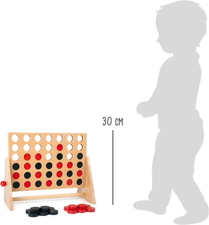 Small Foot- Juego de salón Cuatro en Raya de Madera, clásico en versión Grande, a Partir de 5 años, 1981 Familia Juguetes, Multicolor, Small (1981.0