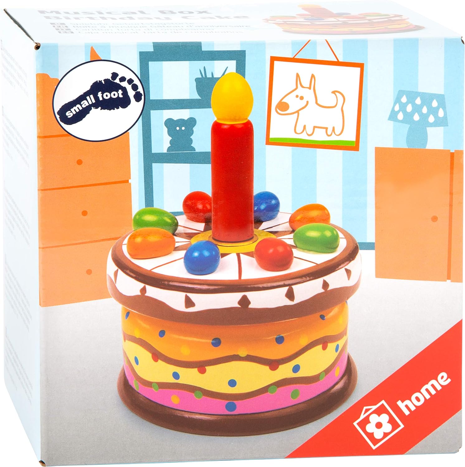 small foot 2483 musical clock wooden birthday cake, melody "Happy Birthday to You", from 3 years on