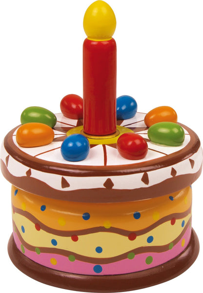 small foot 2483 musical clock wooden birthday cake, melody "Happy Birthday to You", from 3 years on