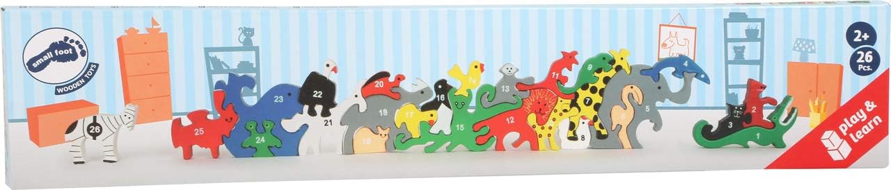 small foot 2841 wooden puzzle "Letters and Numbers", preschool learning set, from 5 years on