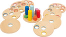 small foot 3386 Puzzle game "Logistack" made of wood, 8 discs and coloured sticks on a base board, from 1,5 years old