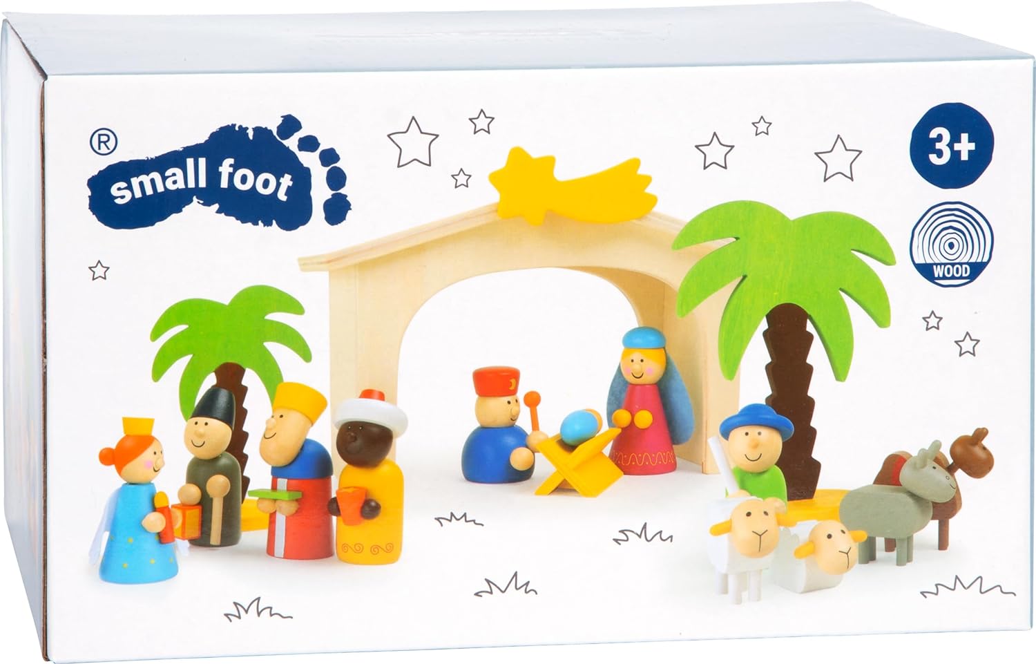 Wooden Christmas Nativity Manger Play Set