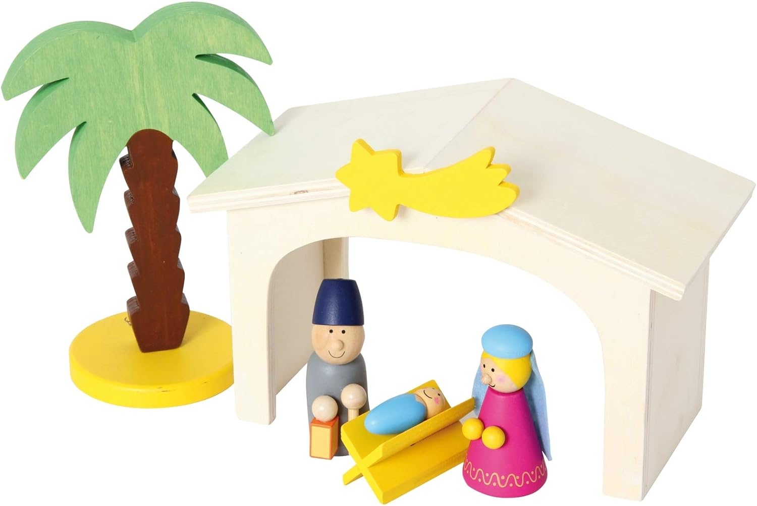 Wooden Christmas Nativity Manger Play Set