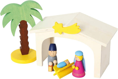 Wooden Christmas Nativity Manger Play Set