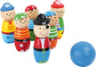 Small Foot 3982 Wooden Cones in Pirate Look, Skittles Game for Living Room and Garden, from 2 Years, Multicoloured
