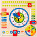 small foot 4765 wooden learning clock "busy bee", learning board for date, time and seasons