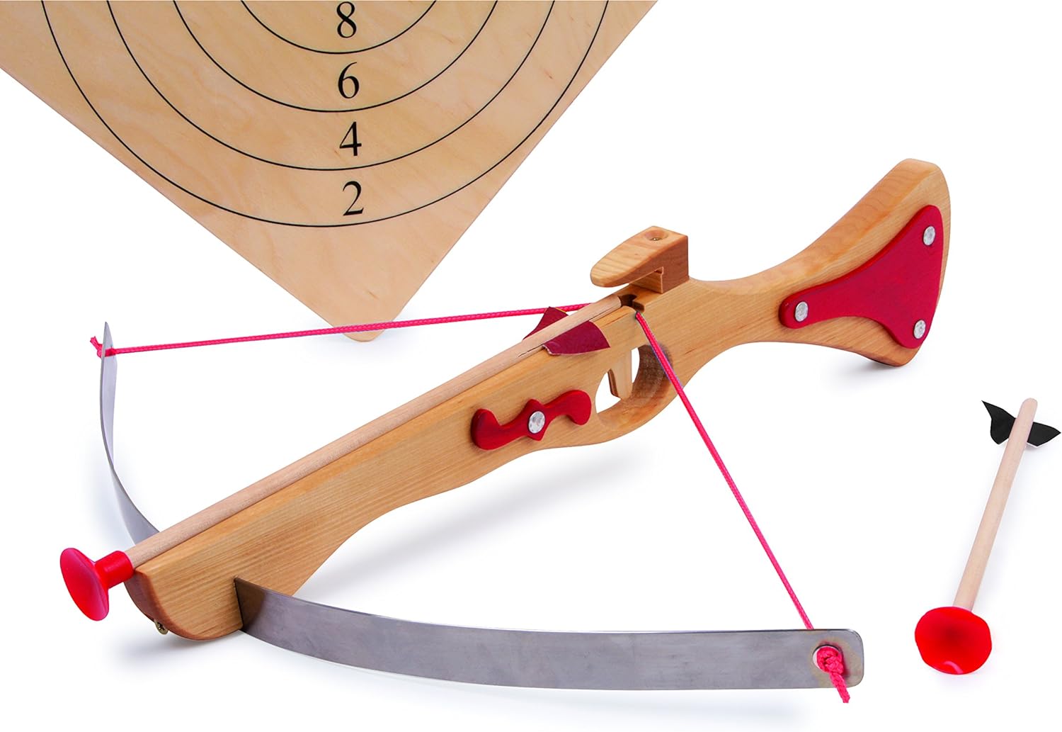 small foot Sportarmbrust aus Holz, Zielscheibe und zwei Pfeilen mit Gummikappen, Spielspaß ganz ohne Bedenken 5035
