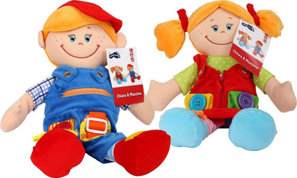 small foot 5576 Cloth dolls "Chiara & Massimo", learning dolls for the training of fine motor skills of small children, set of 2