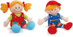 small foot 5576 Cloth dolls "Chiara & Massimo", learning dolls for the training of fine motor skills of small children, set of 2