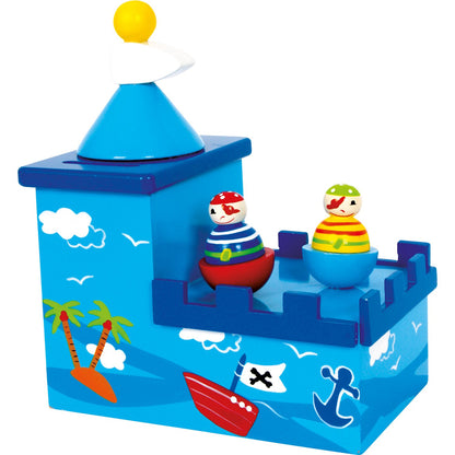 small foot 5819 Musical box dancing pirates made of wood, pirates dance to a melody and promote savings