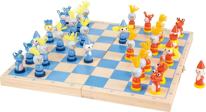 small foot 6084 childrens chess set "Knights Tournament" made of wood, travel game with 32 medival chess pieces made of wood